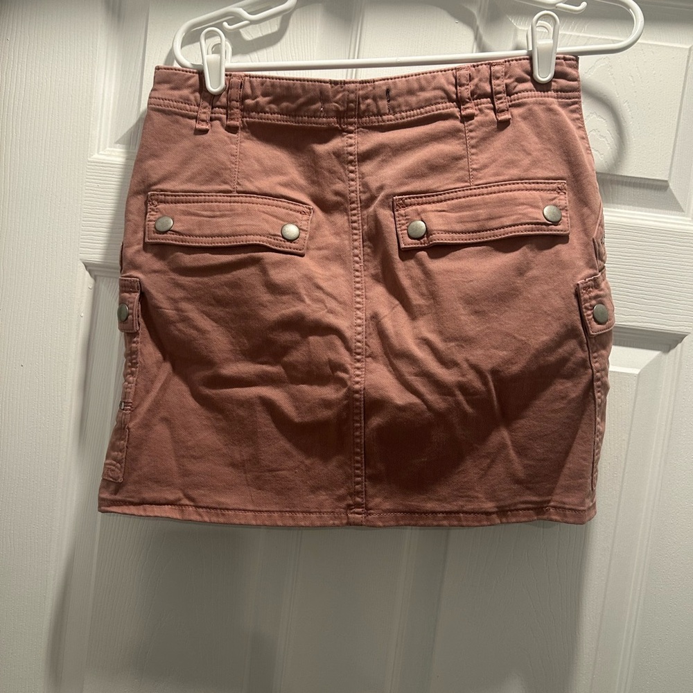 NWOT Free People-We The People  Zip Pocket Raw Hem Denim Miniskirt Size 30 - Picture 3 of 4